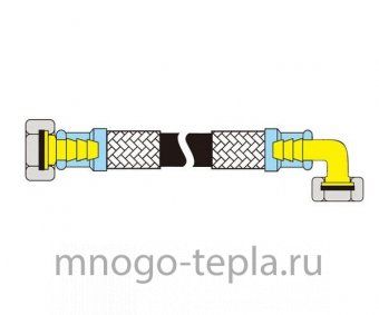 Гибкая подводка угловая Гигант TiM C41-6, 1 г/ш, длина 60 см - №1