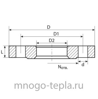 Бурт полипропиленовый 90 под PPRC с фланцем (Ду 80) стальным в комплекте, PN25 - №1