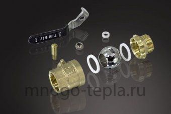 Кран шаровый 1/2" ГГ TIM (DE1202X) никелированный усиленный прямой - рычаг - №1