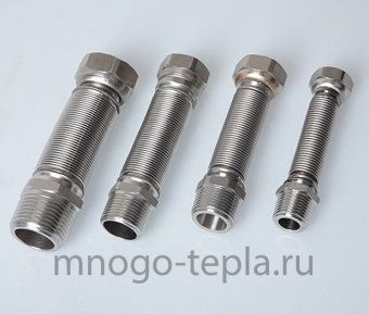 Сильфонная подводка для воды TiM 1/2" г/ш (50-100 см) - №1