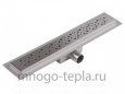 Трап для душа с горизонтальным выпуском TIM BAD417502, размер 750 x 70мм, защита от запаха (сухой + гидрозатвор), решетка с круглой ячейкой - №8