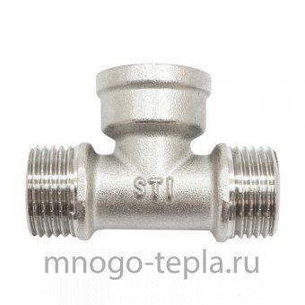 Тройник ½" Н-В-Н никелированный латунный, резьбовой - №1