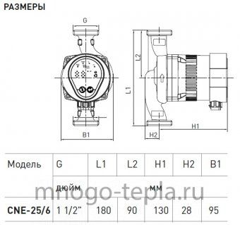 Циркуляционный насос с частотным регулированием Oasis CNE 25/6, монтажное расстояние 180 - №1