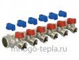 Коллектор с шаровыми кранами TIM MV-3/4-N-6 (3/4" х 1/2"), на 6 отводов, под конус - №2