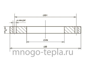 Бурт полипропиленовый 50 под PPRC с фланцем (Ду 40) стальным в комплекте, PN25 - №1