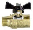Кран шаровый 1/2" ГГ TIM (DE1202X) никелированный усиленный прямой - рычаг - №4