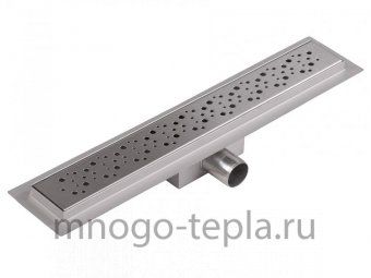 Трап для душа с горизонтальным выпуском TIM BAD413502, размер 350 x 70мм, защита от запаха (сухой + гидрозатвор), решетка с круглой ячейкой - №1